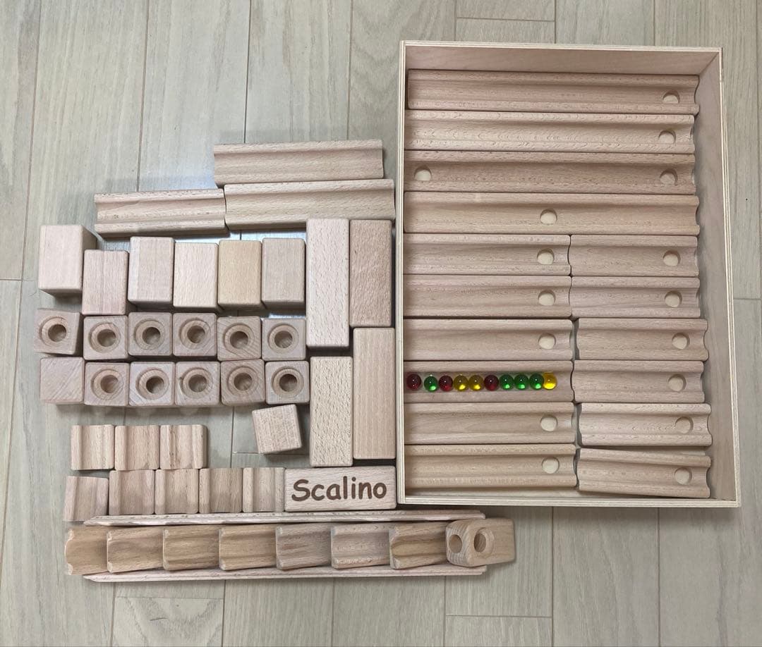 Scalino スカリーノ3木製積み木セット 滝付き　美品