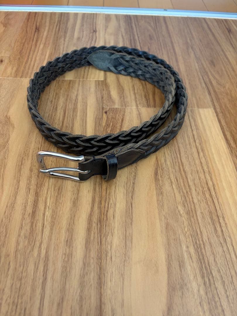 ホワイトハウスコックス　レザーメッシュベルト　P1127 ブラック