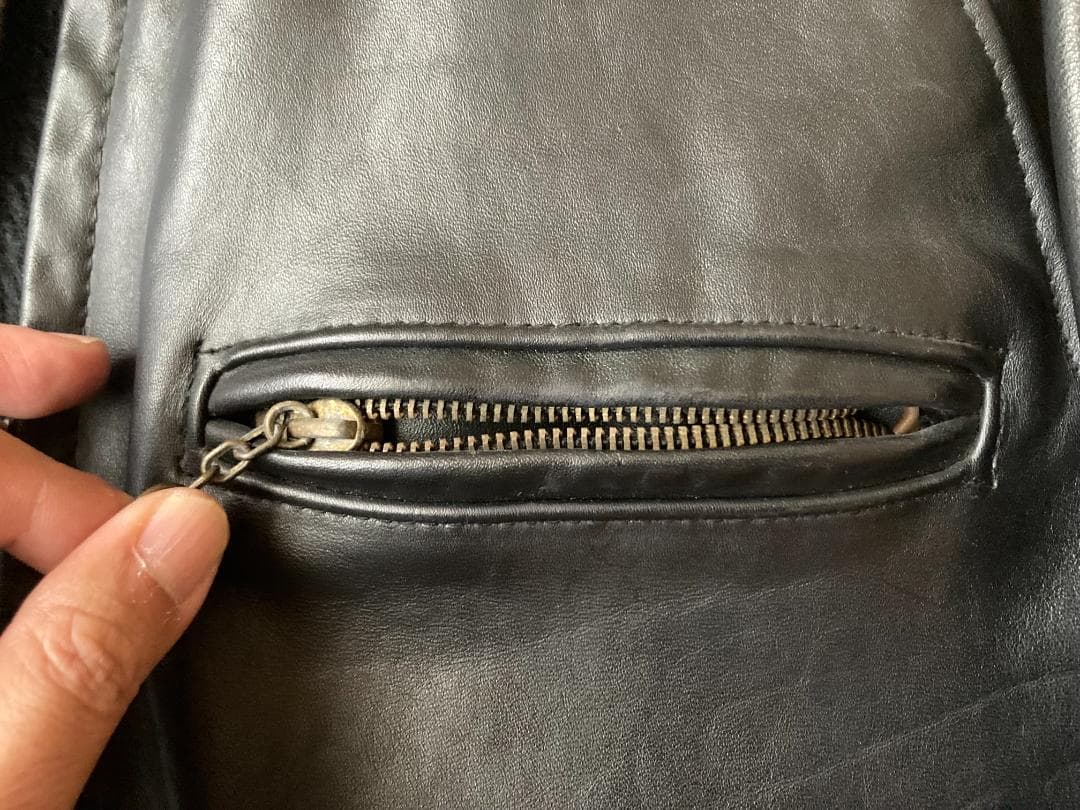 【米国製】Schott レザー ライダースジャケット 黒 36 牛革