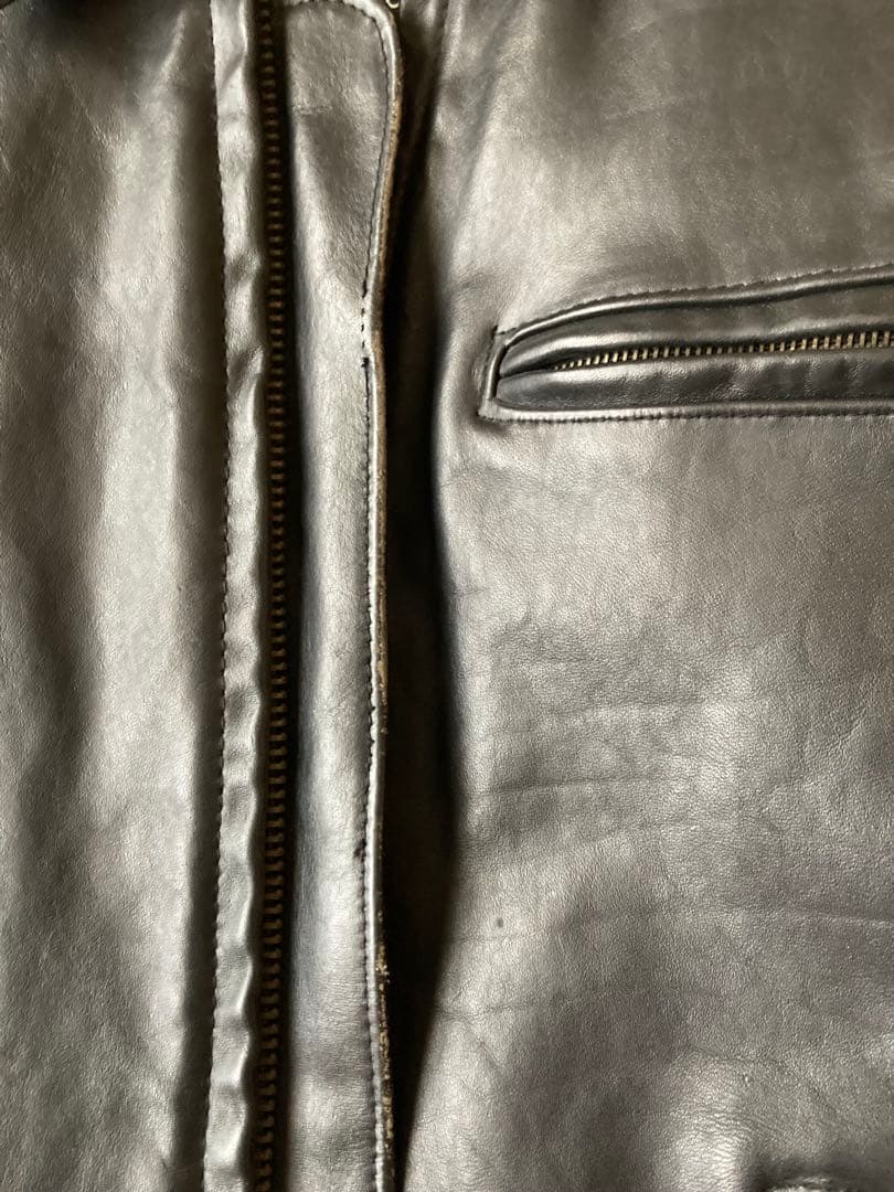 【米国製】Schott レザー ライダースジャケット 黒 36 牛革