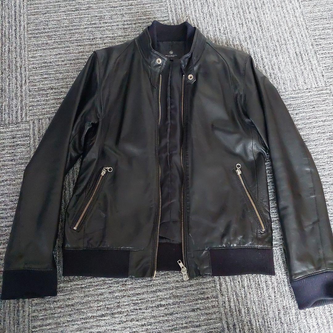 BEAUTY&YOUTH シングルライダース レザージャケット Mサイズ