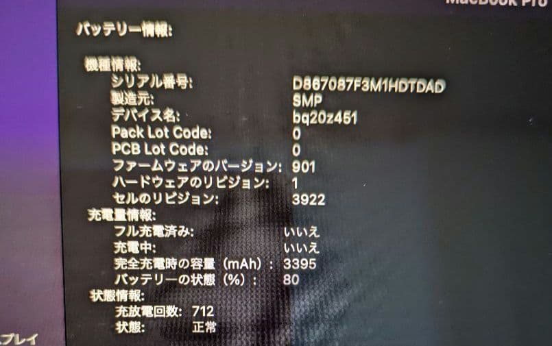 MacBook Pro 13インチ (2016) 本体