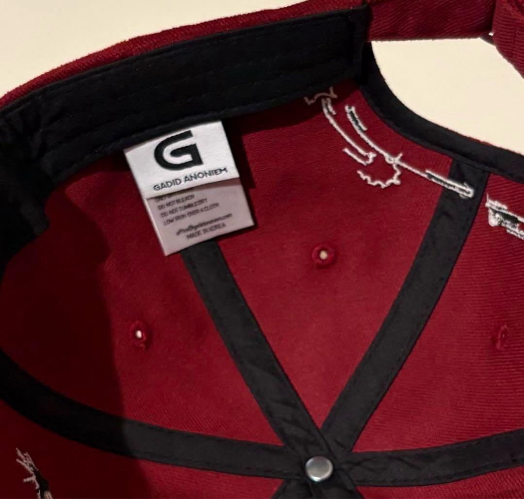 【早い者勝ち】Gadid Anoniem キャップ 赤 刺繍デザイン 帽子