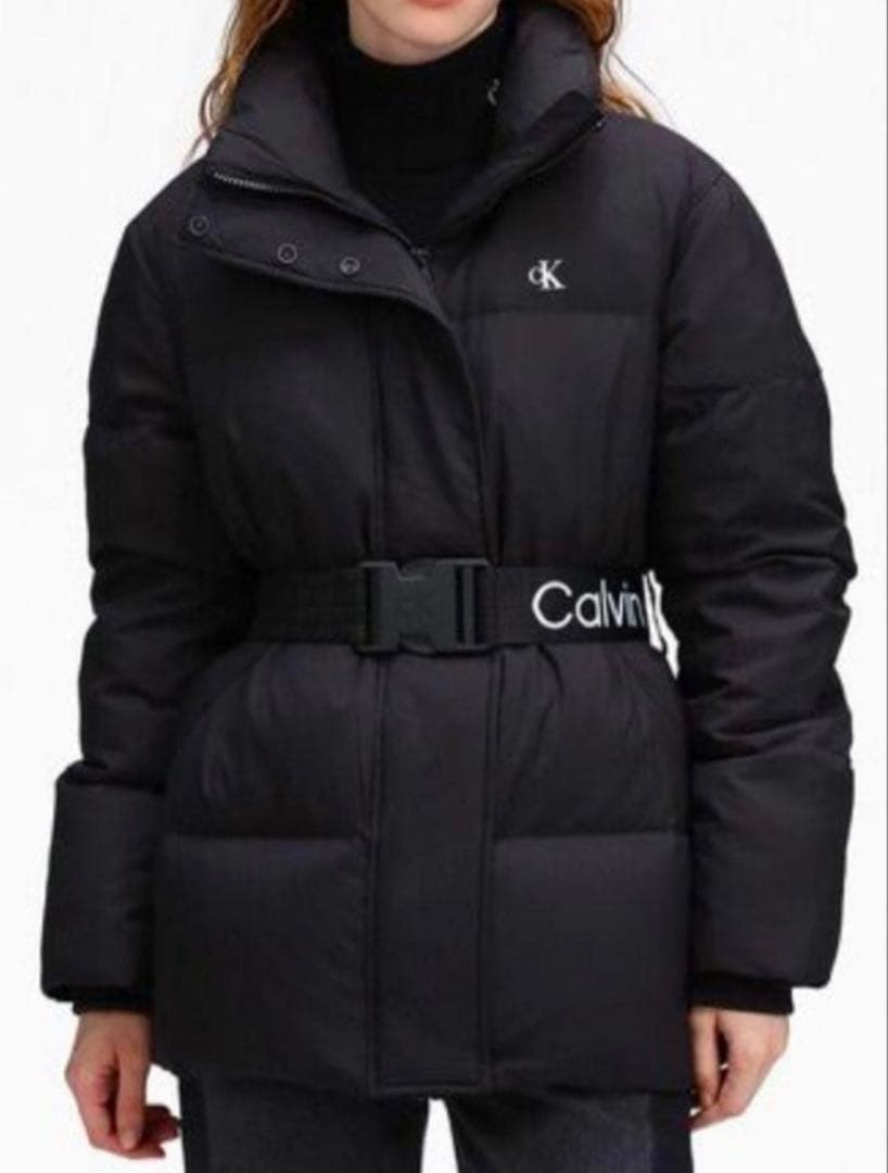 【値下げ中】カルバンクライン　ベルト付き　ダウンジャケット（S）