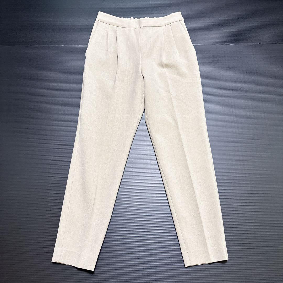 【グリーンレーベルリラクシング】パンツ　スーツ　リオペル　ベージュ　ダブル