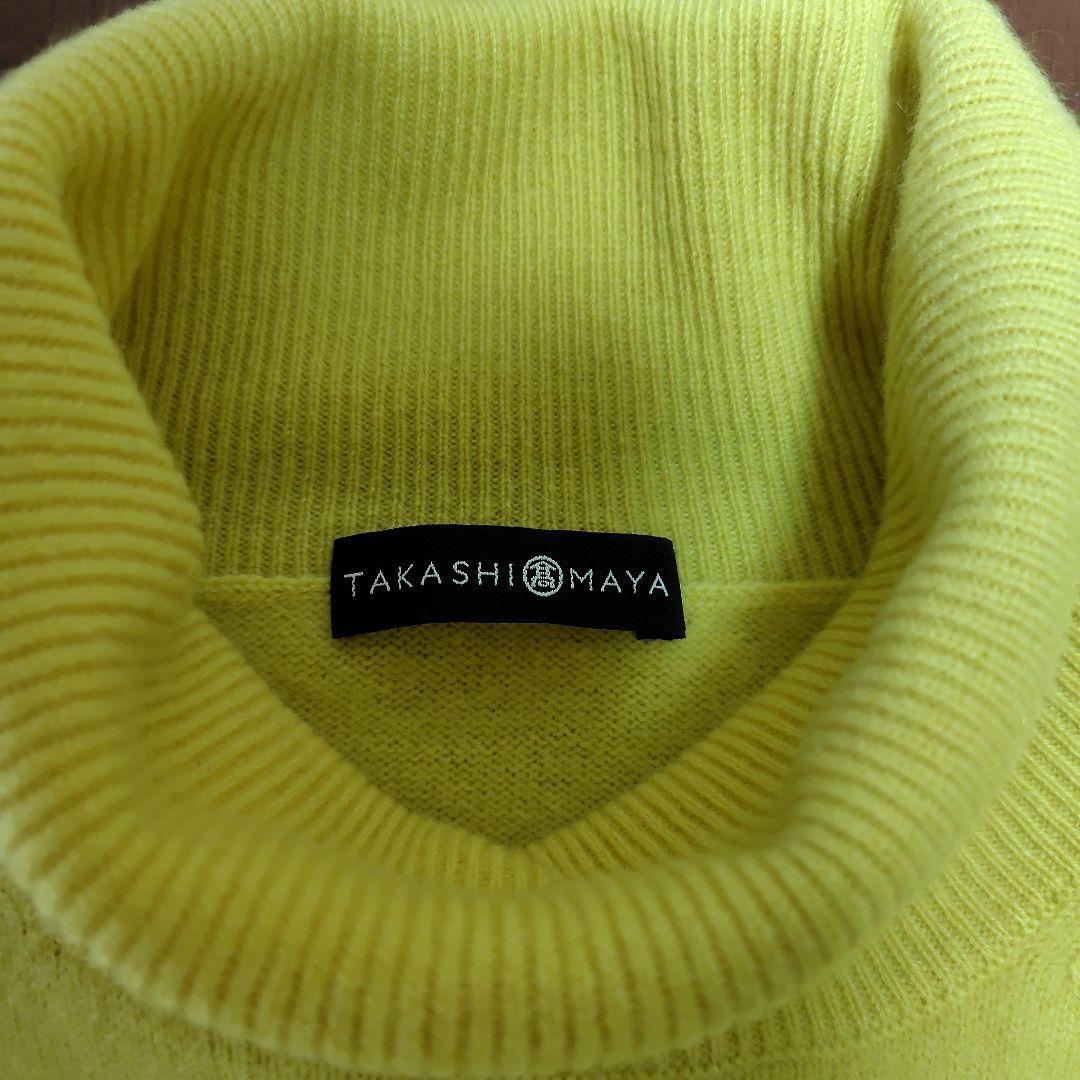 TAKASHIMAYA ミモザ色 カシミヤ タートルネック セーター