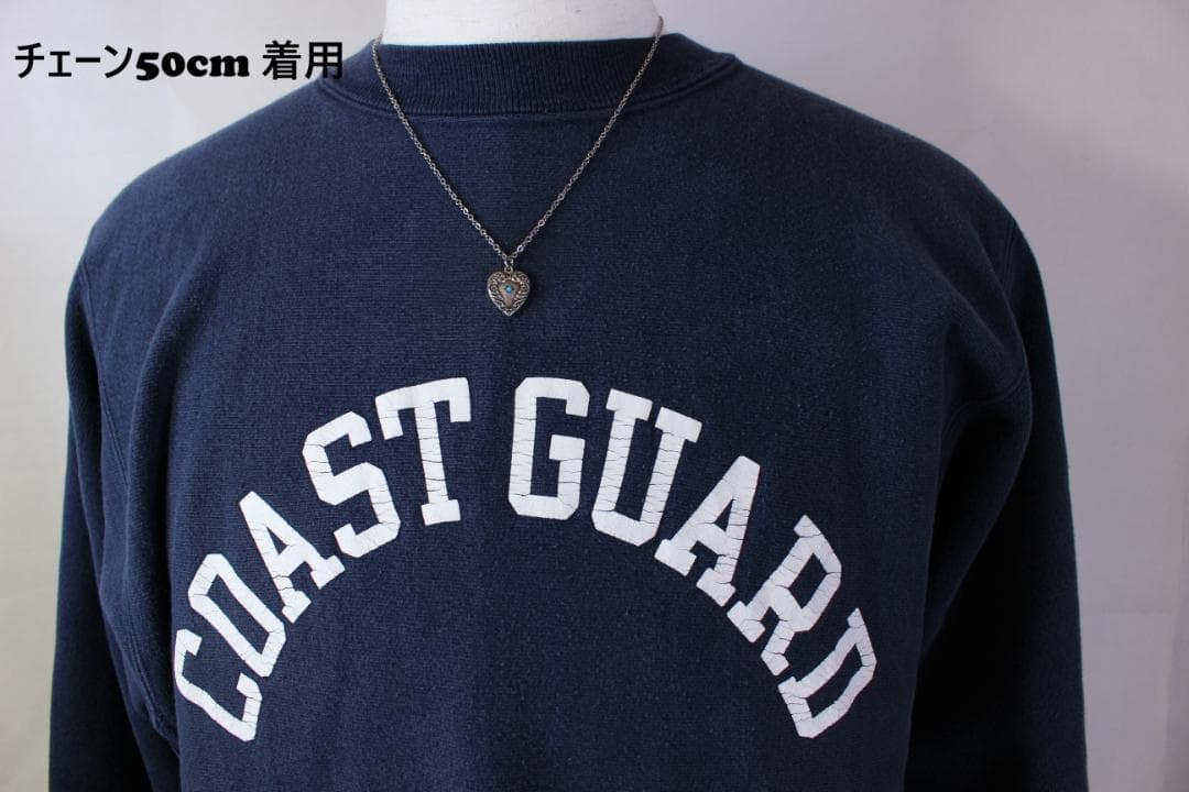 40s　スウィートハートジュエリー　WW2　シルバー　勿忘草　両面　石　青　波