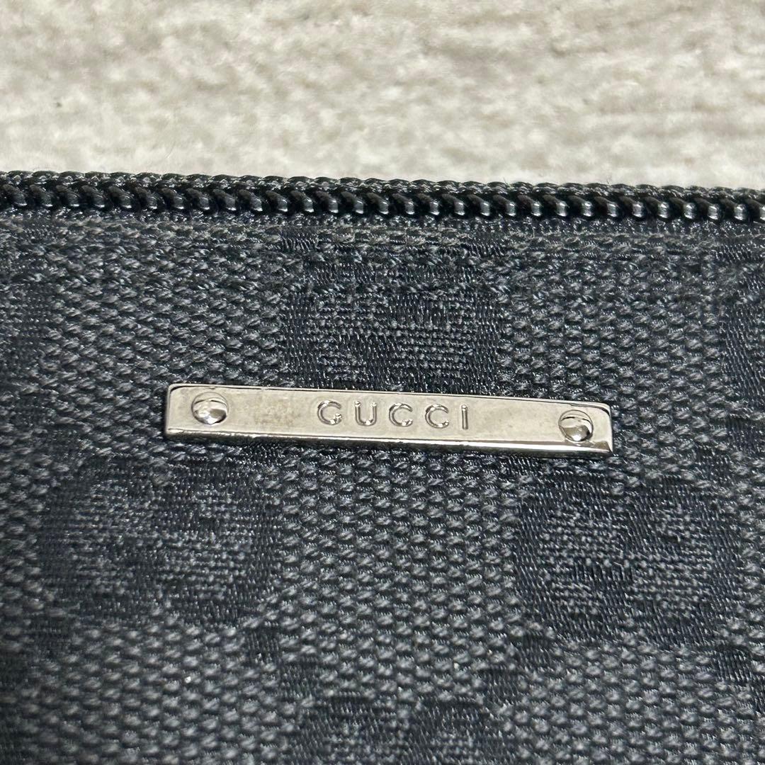 未使用級【GUCCI】GG キャンバス　アクセサリーポーチ　黒　美品