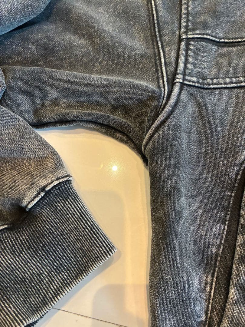 ノーマニュアル NOMANUAL ビンテージジップアップパーカー L ブラック