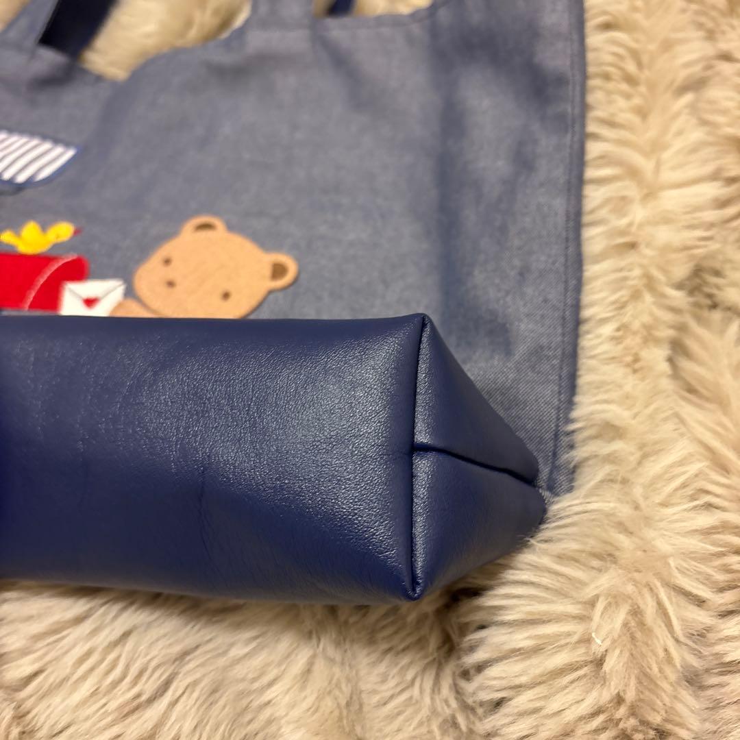 【希少】使用回数3回・紙袋付き/ファミリア　デニムバッグ　マチあり　くま　うさぎ