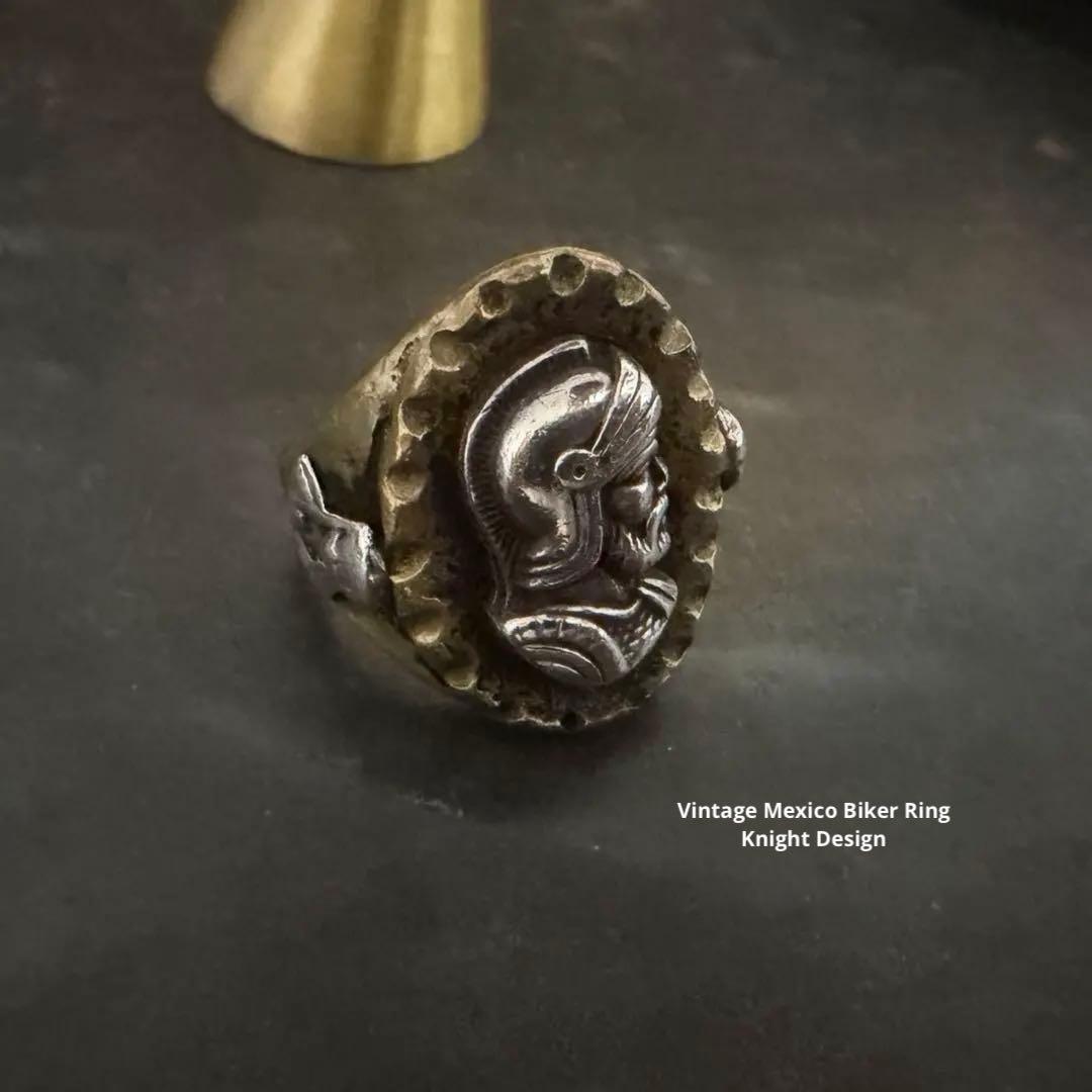 激渋　希少　ヴィンテージ　リング　アンティーク　メキシコ　ブラス　シルバー