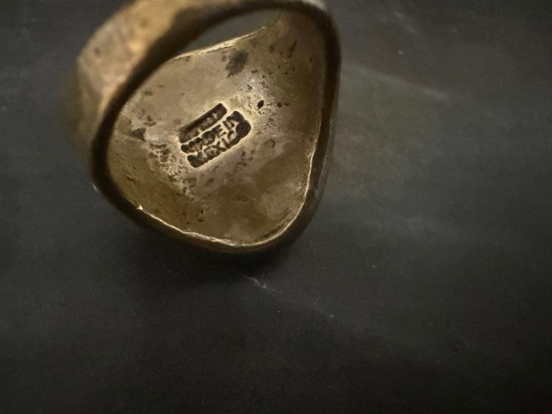 激渋　希少　ヴィンテージ　リング　アンティーク　メキシコ　ブラス　シルバー