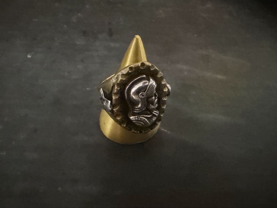 激渋　希少　ヴィンテージ　リング　アンティーク　メキシコ　ブラス　シルバー