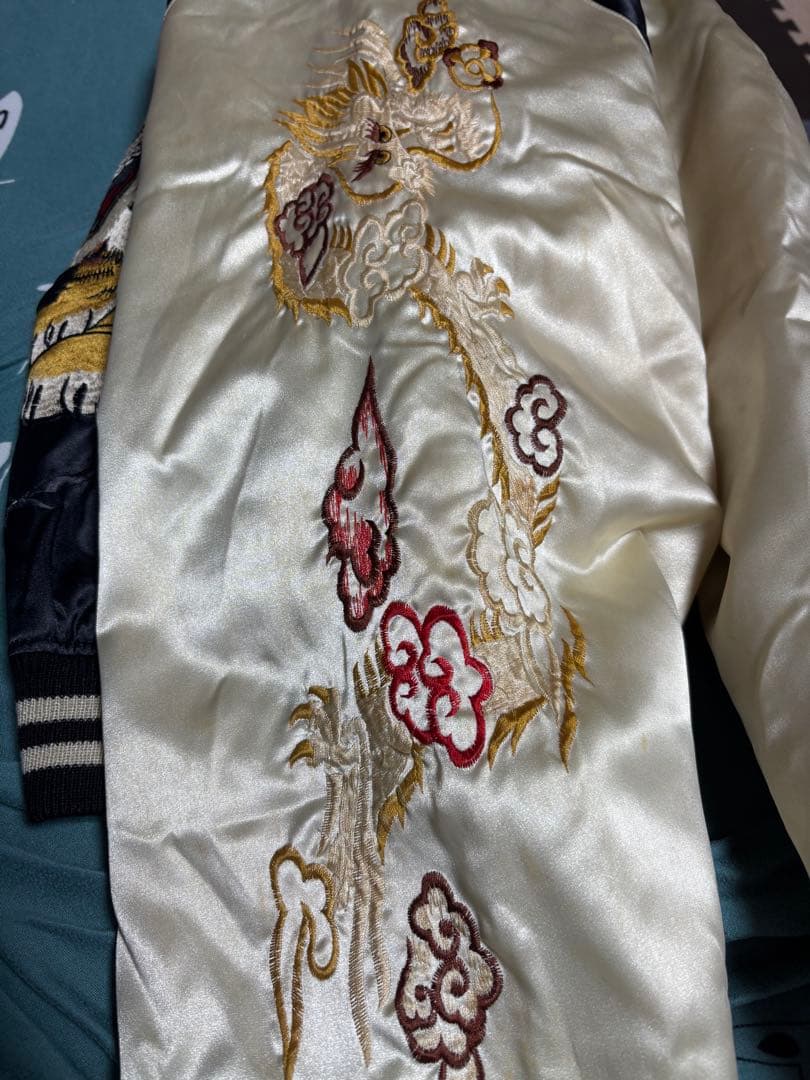 【希少・森商店製】 虎刺繍 スカジャン（日本製）虎柄 龍袖 横須賀