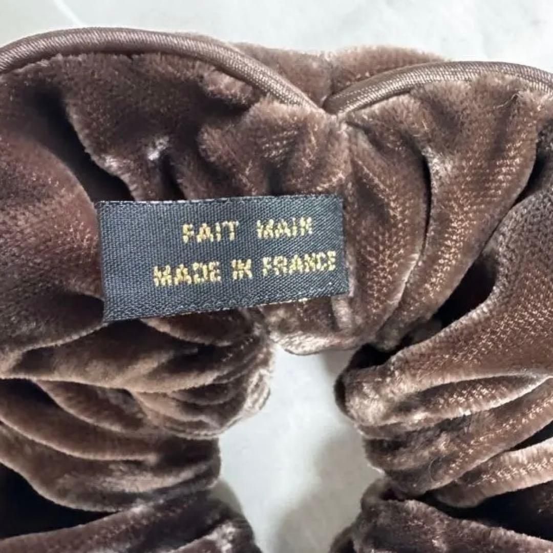 アレクサンドルドゥパリ シュシュ ブラウン ベロア