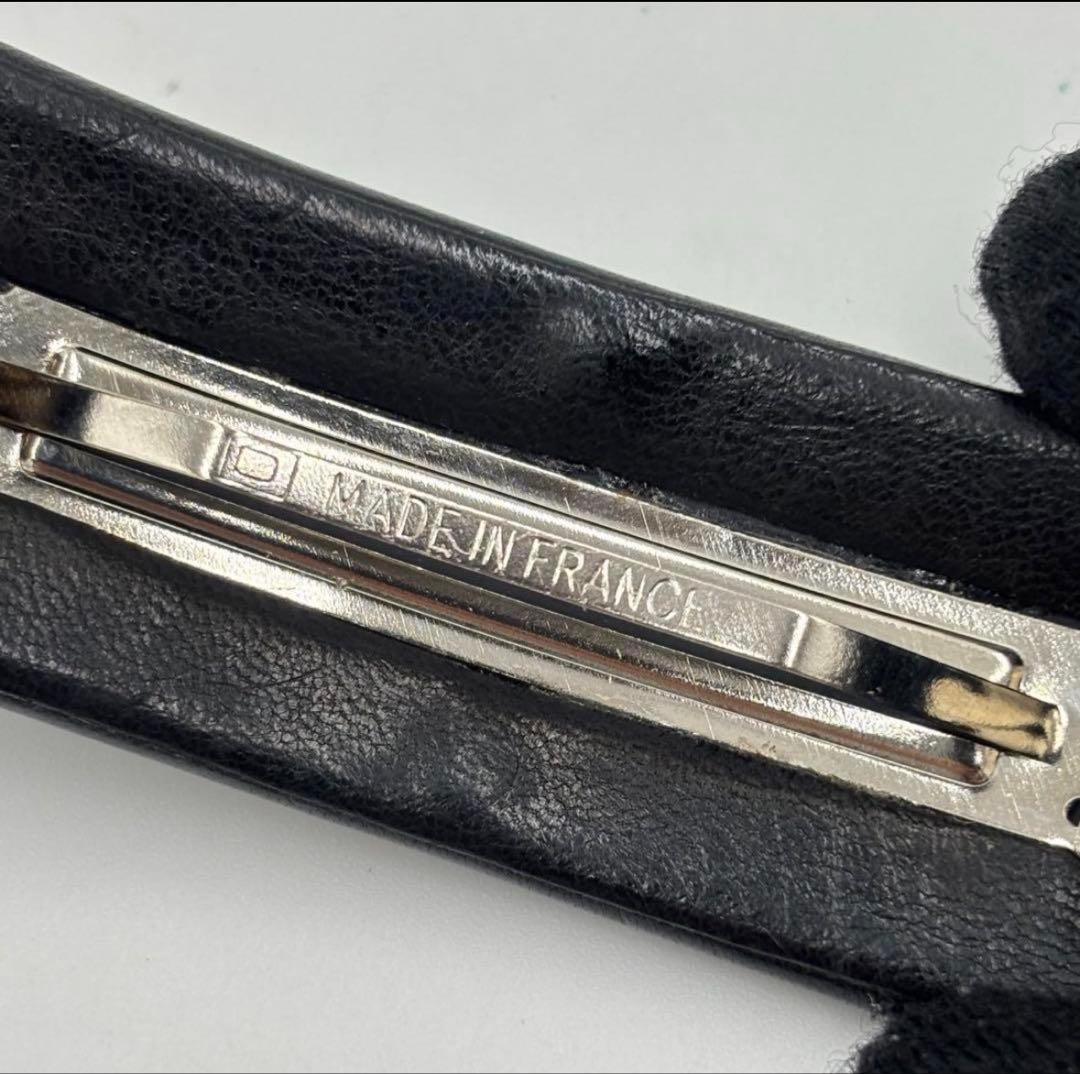 CHANEL シャネル ココマーク レザー バレッタ ゴールド金具 箱付