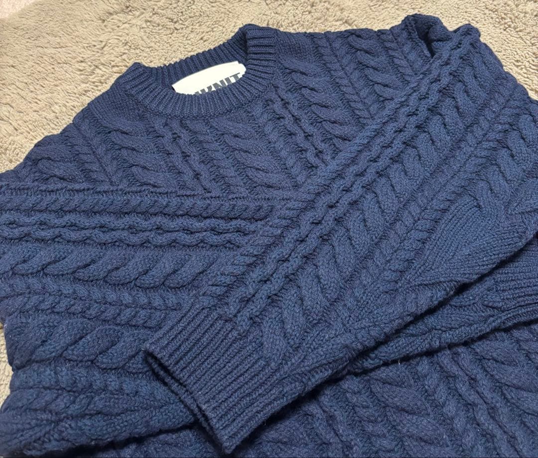 1/25限定値下げ NKNIT big cable KNIT ネイビー