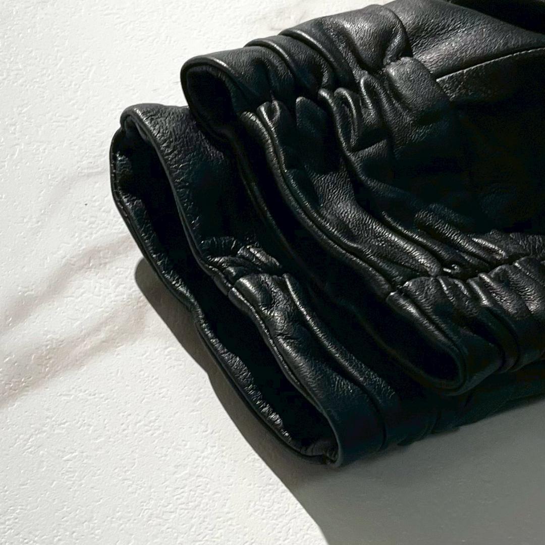 美品✨バルマン ラムレザージャケット 希少デザイン 黒　9号