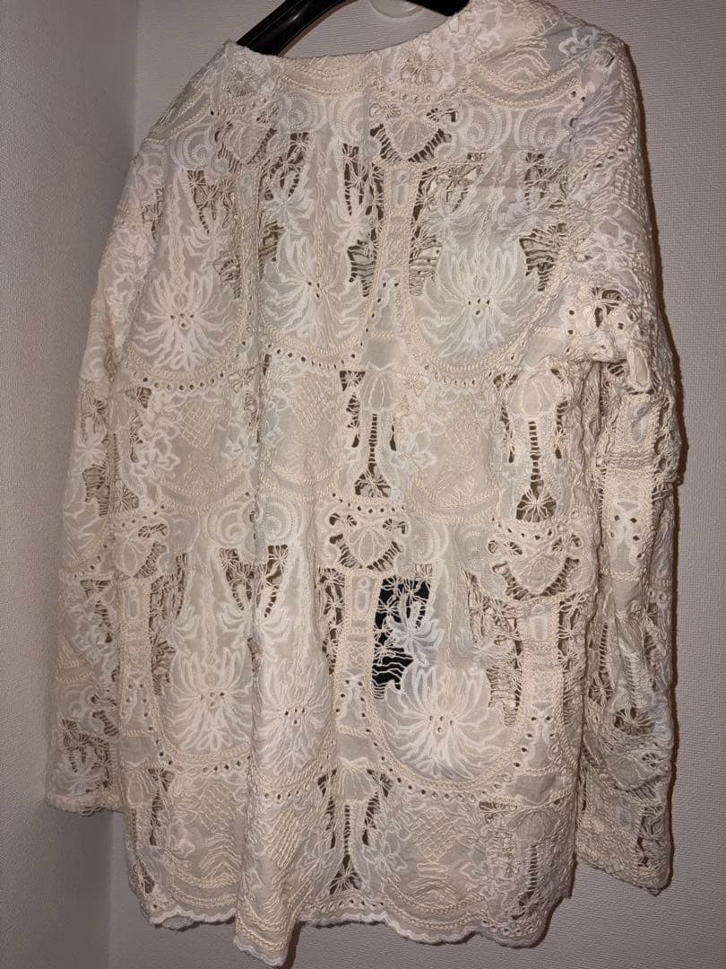 新品　タグ付きwillfully /スカラップパッチワークレースシャツジャケット