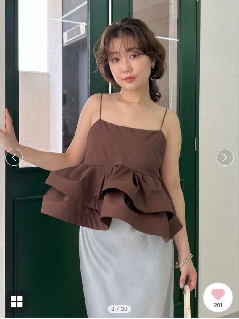 【タグ付き新品】FRAY I.D ラッフルヘムデザインキャミソール