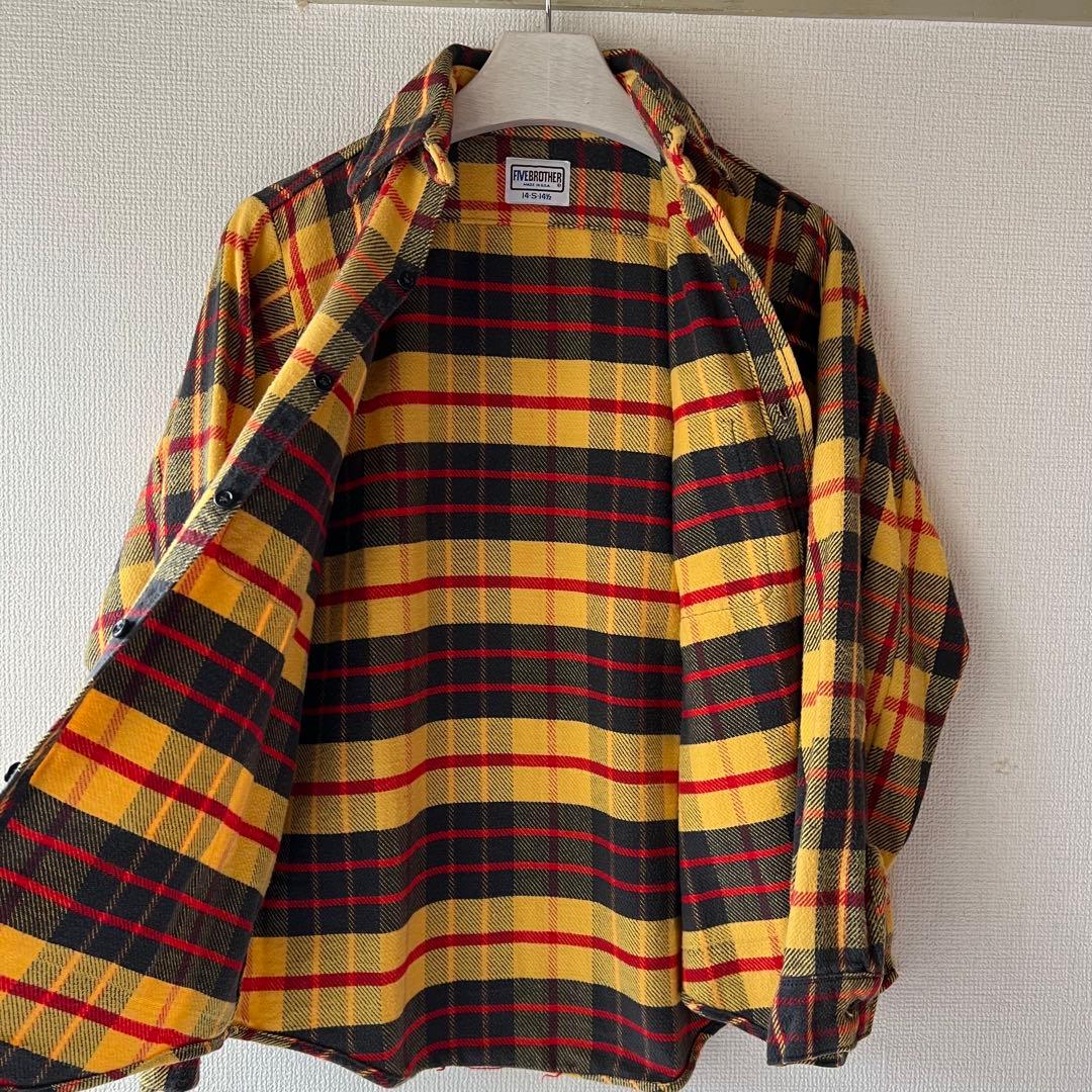70s80s usa製 FIVE BROTHER ネルシャツ 裏ボーダー　良配色