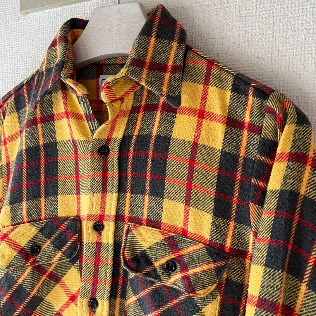 70s80s usa製 FIVE BROTHER ネルシャツ 裏ボーダー　良配色