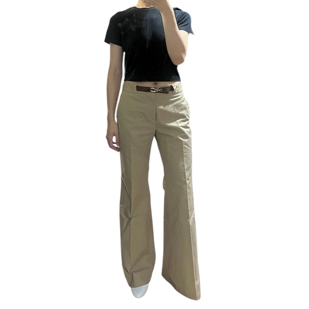 グッチ　トムフォード期　90s 00s センタープレス　フレア　チノパン