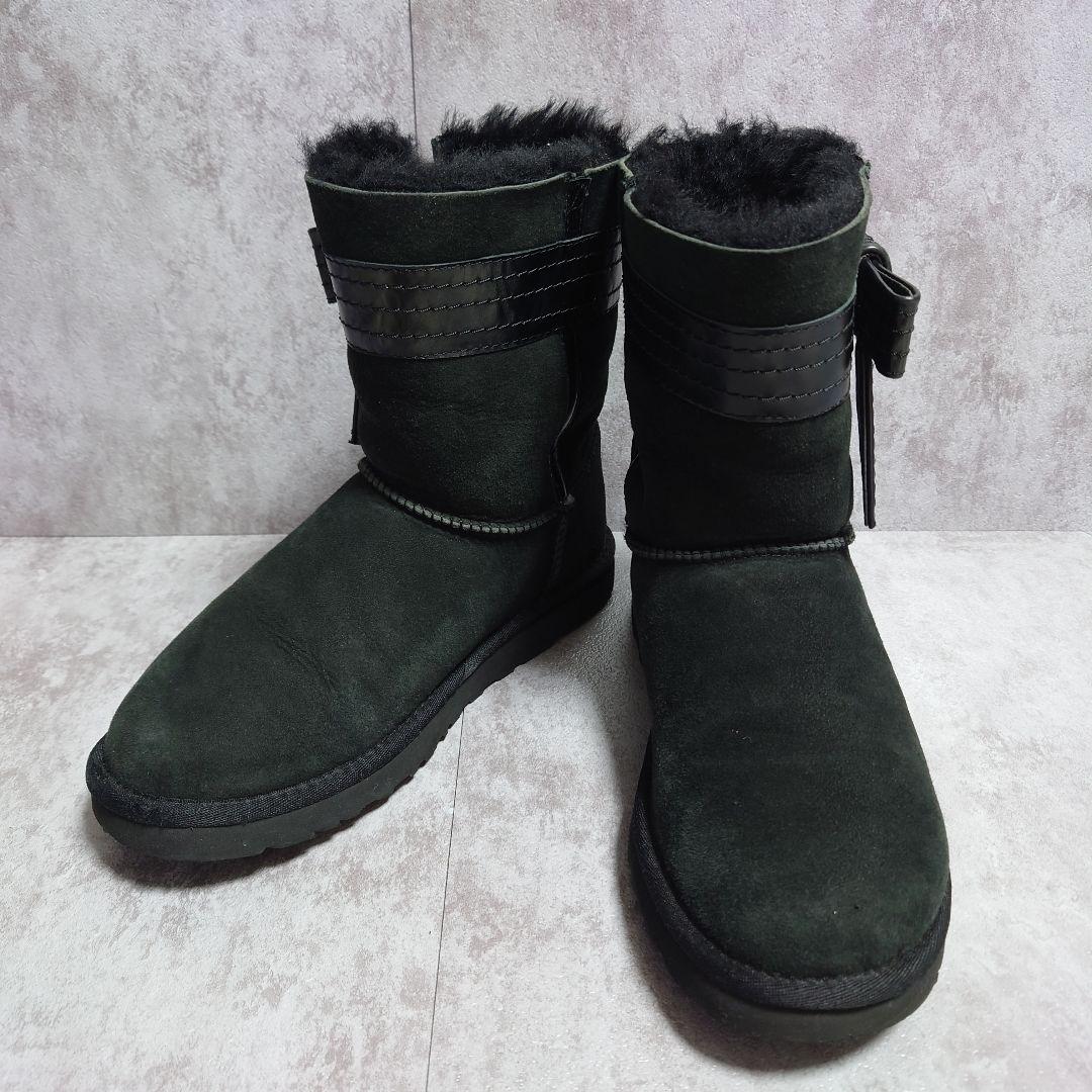 美品　UGG　ムートンブーツ　サイドリボン　ハワイ限定モデル　24cm 　黒