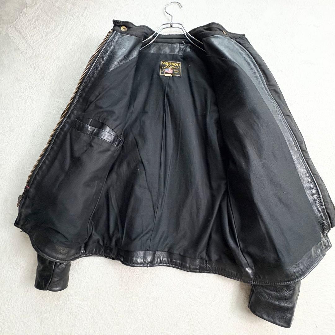 VANSON シングルライダース レザージャケット 36