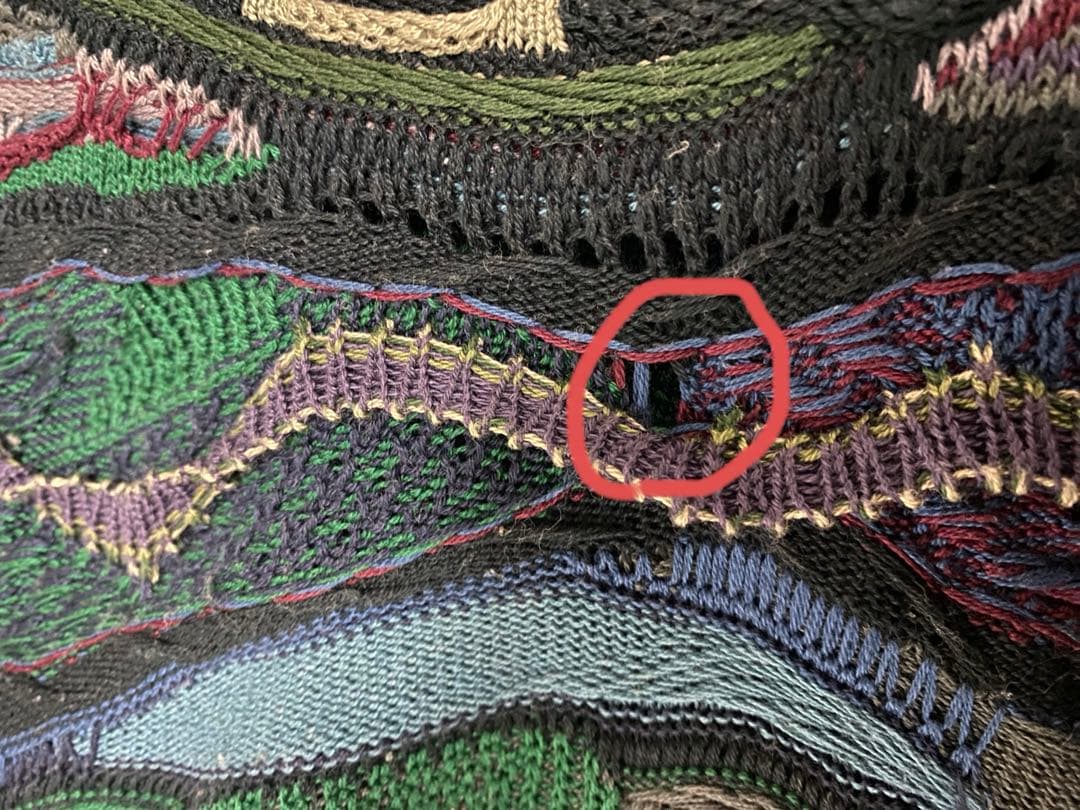 【激レア1点物】COOGI クージー 3Dニット セーター 緑柄　M