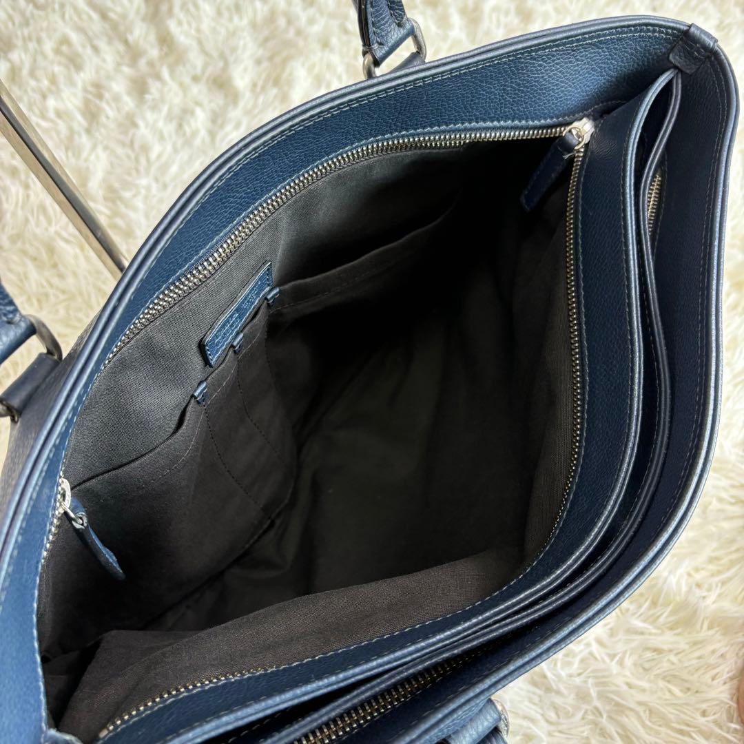 ダニエルアンドボブ レザー トートバッグ ネイビー A4収納可