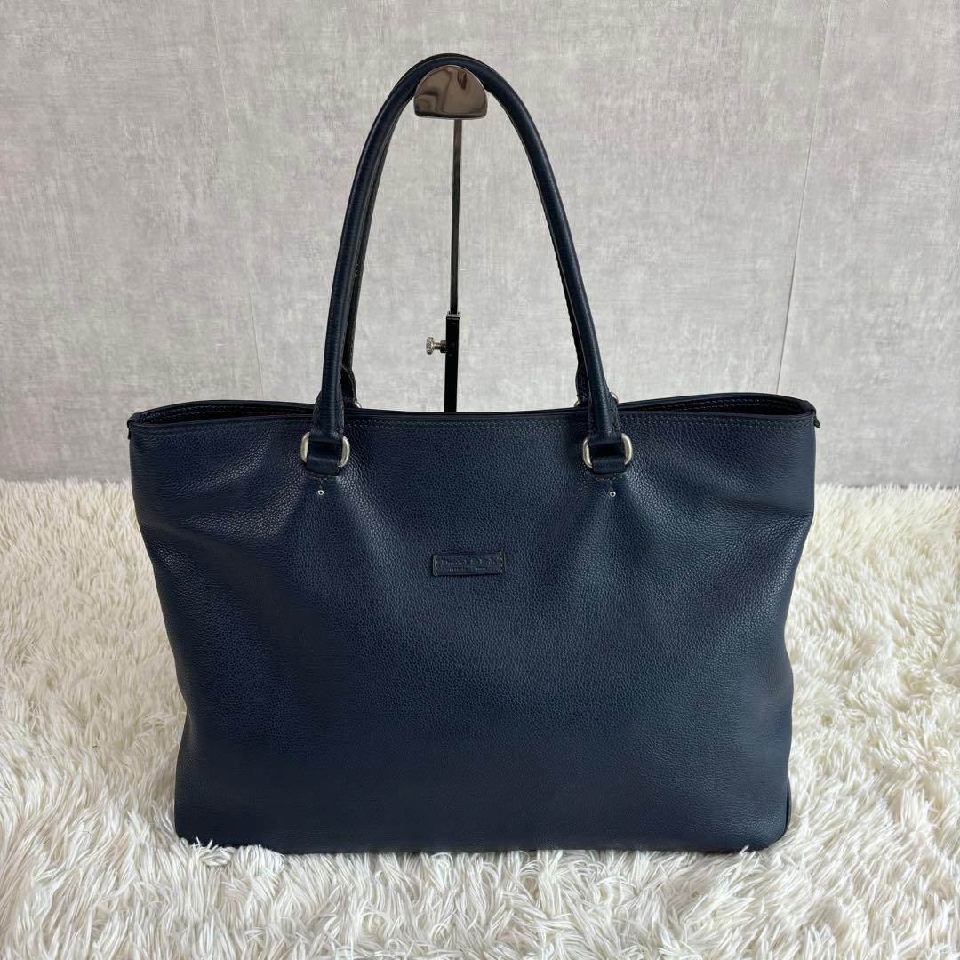 ダニエルアンドボブ レザー トートバッグ ネイビー A4収納可