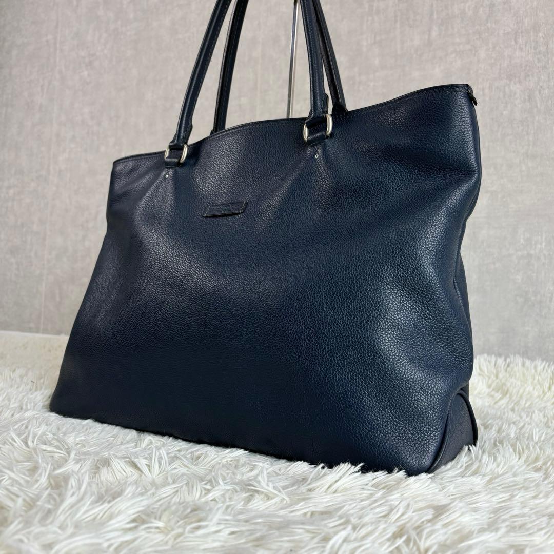 ダニエルアンドボブ レザー トートバッグ ネイビー A4収納可