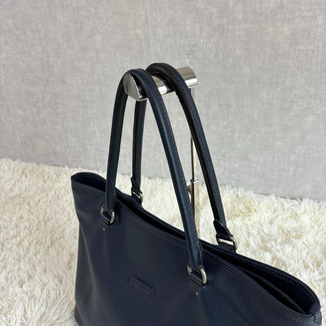 ダニエルアンドボブ レザー トートバッグ ネイビー A4収納可