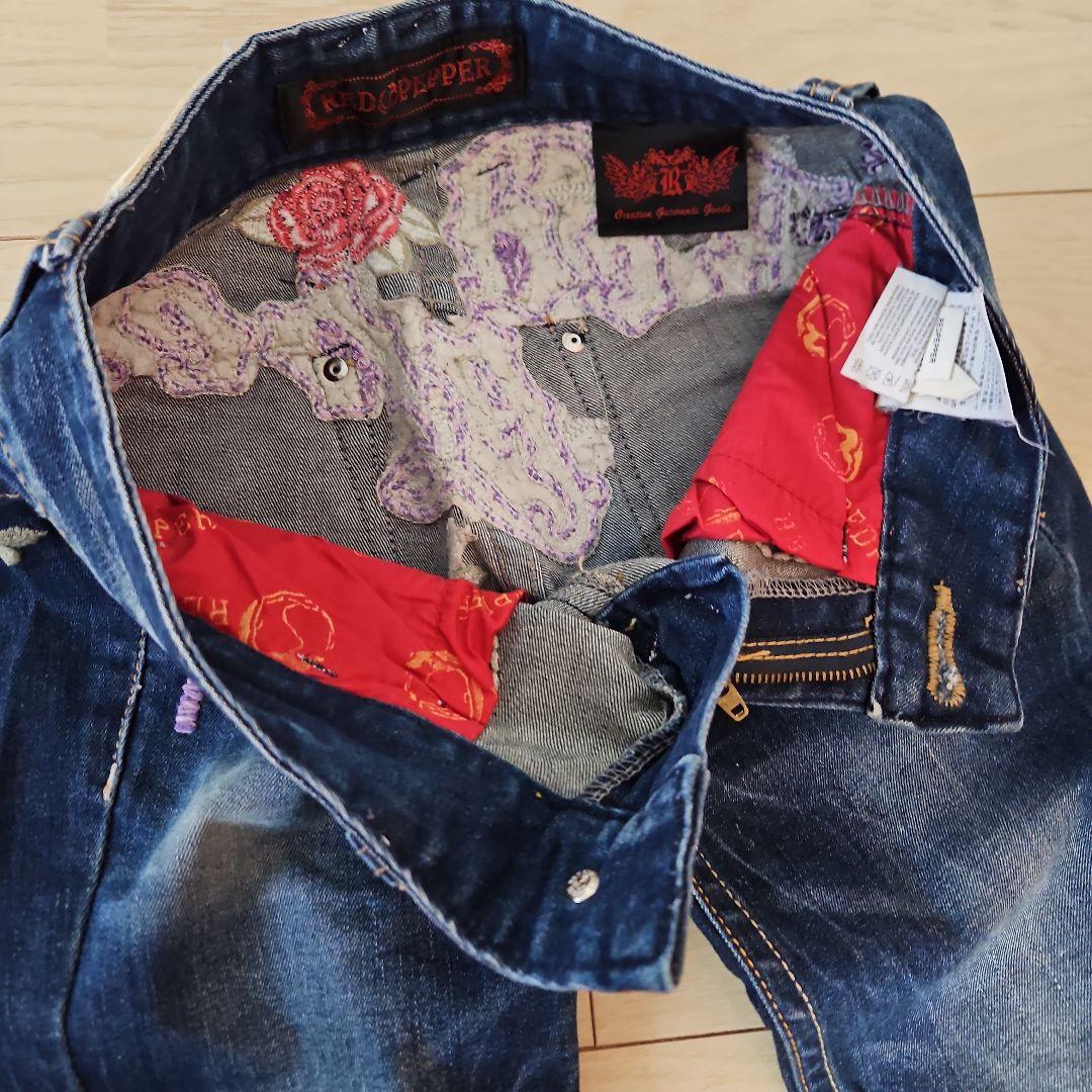 Ed Hardy 刺繍入りストレートデニム裾直し有り