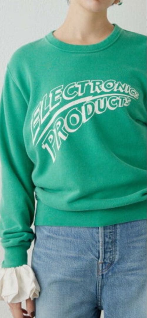 ウィムガゼット　プリントロゴ裏毛プルオーバー　グリーン