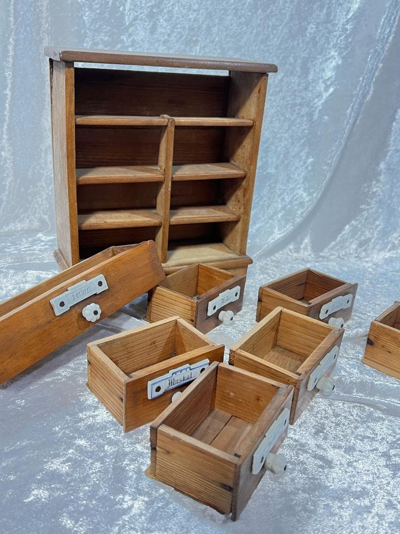 小ダンス、薬棚、調味料入れ、ハーブ入れ、 木製コレクションボックス