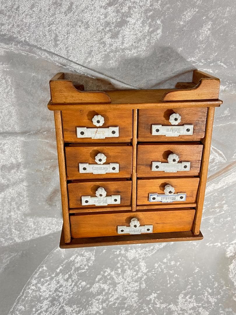 小ダンス、薬棚、調味料入れ、ハーブ入れ、 木製コレクションボックス
