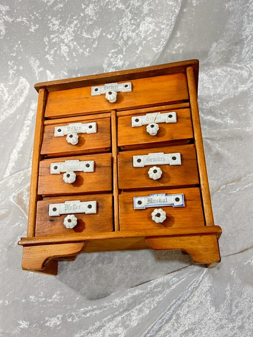 小ダンス、薬棚、調味料入れ、ハーブ入れ、 木製コレクションボックス