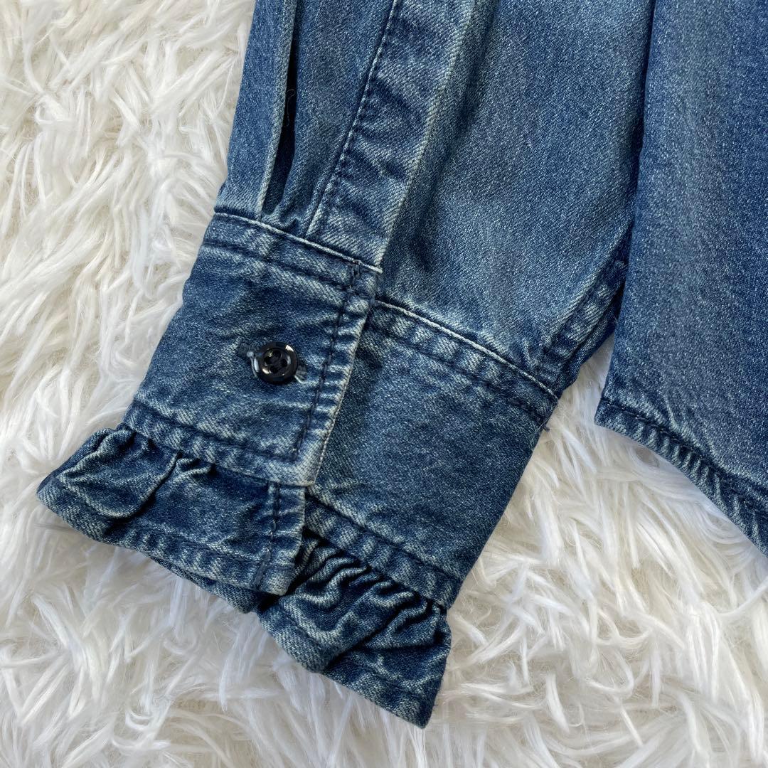 【美品】ジャーナルスタンダードレリューム デニムフリルシャツ フリー