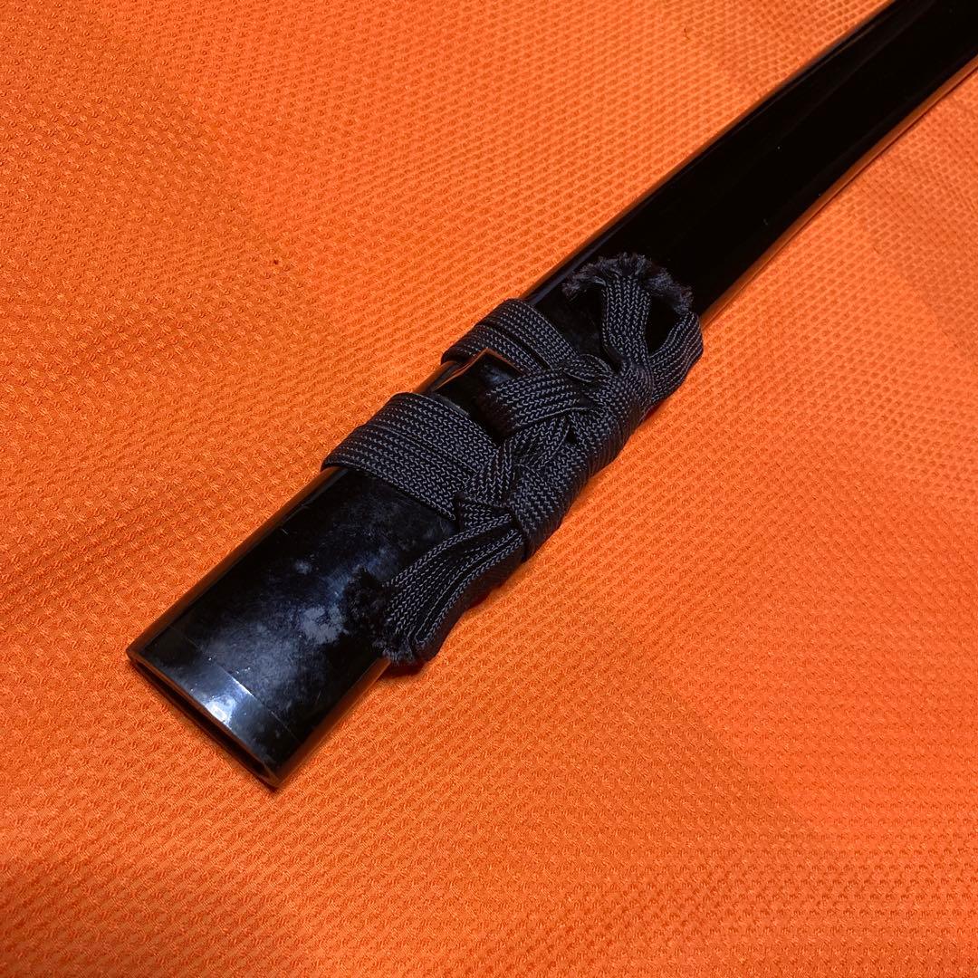 上級模造刀 黒柄 雲龍楕円鍔 菊図柄黒呂鞘