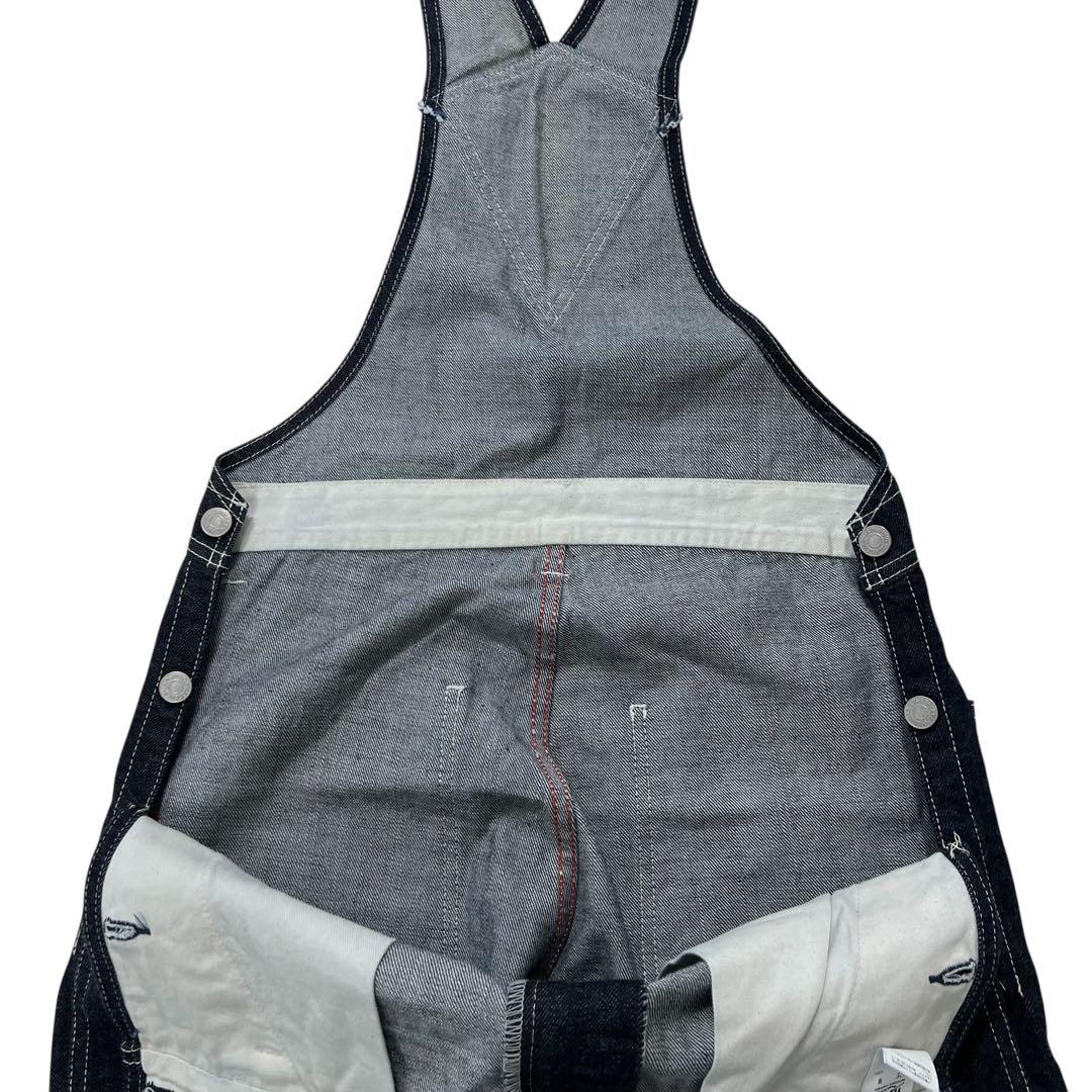 未使用タグ付 児島ジーンズ サロペット つなぎ M インディゴ 赤耳 日本製