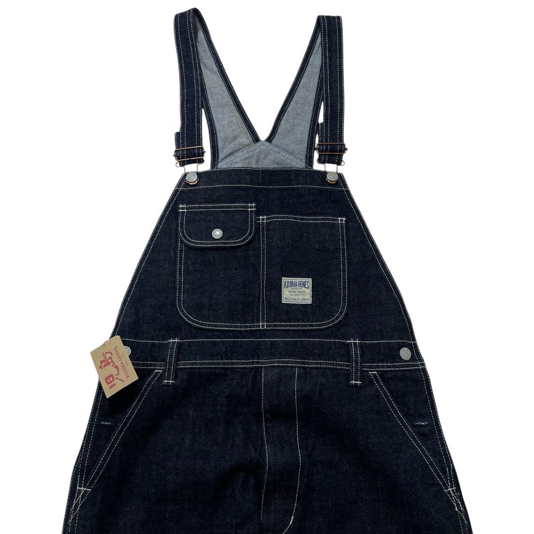 未使用タグ付 児島ジーンズ サロペット つなぎ M インディゴ 赤耳 日本製