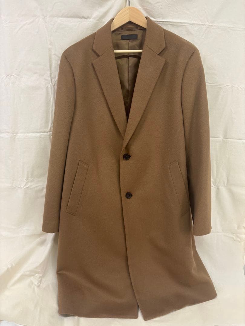 ユニクロ　ウールカシミヤチェスターコート　　ブラウン　XL