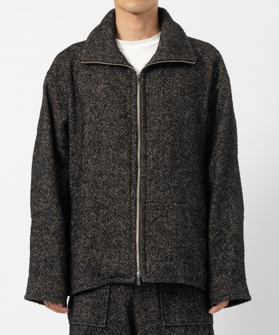 【タグあり】TWEED STAND COLLAR ZIP BLOUSON 2