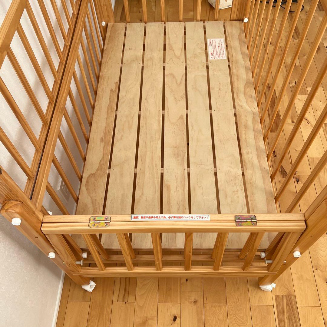 【状態良好】yamatoya ベビーベッド トールWオープンベビーベッド