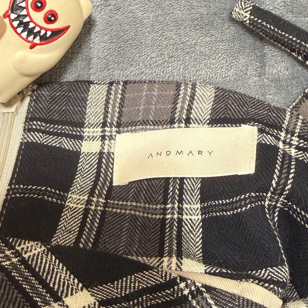 アンドマリー　nadia check long dress black
