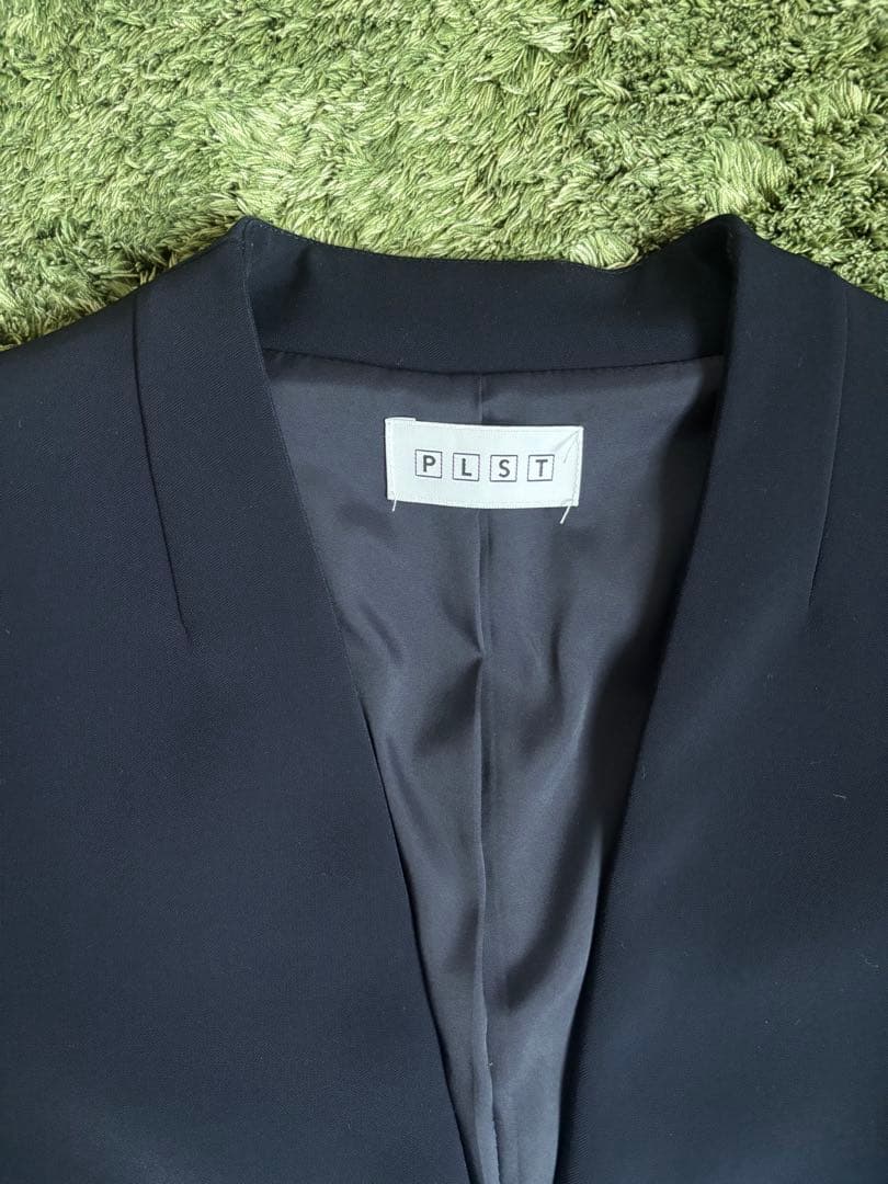 PLST ネイビー パンツスーツ上下セット