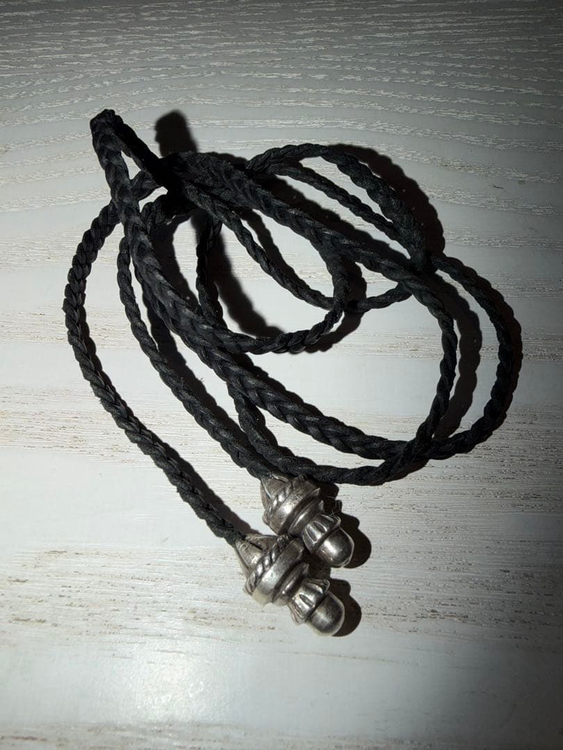 クロムハーツ LEATHER BRAID ボロチップレザーブレード ネックレス