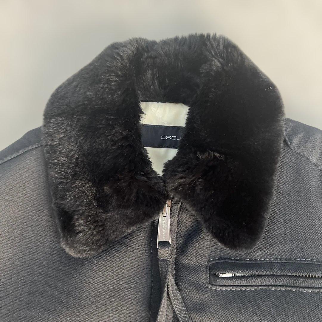 DSQUARED2 羊毛×シルク リアルファー　フライトジャケット 44